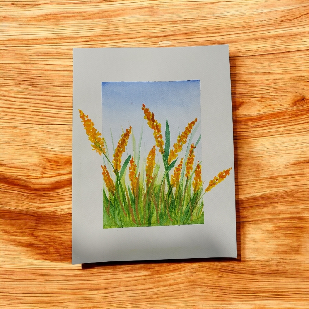 Hand-Painted Floral Art 9 X 12in
